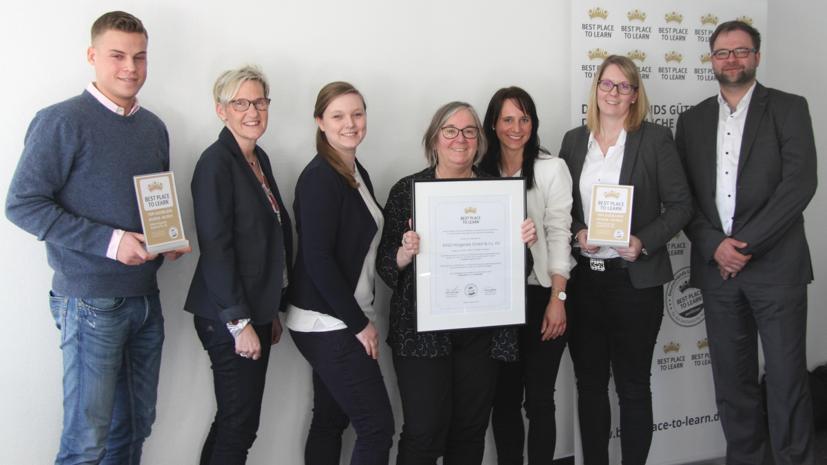 Verleihung des Gütesiegels Best Place to learn 2018 an das Team Nachwuchskräftegewinnung und -qualifizierung 